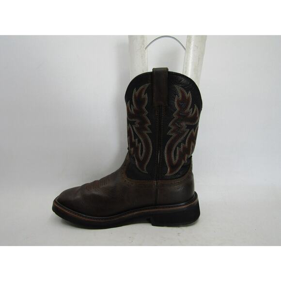 Wolverine Mens Size 8.5 M Black Brown Leather Cowboy Western Boots main image 10